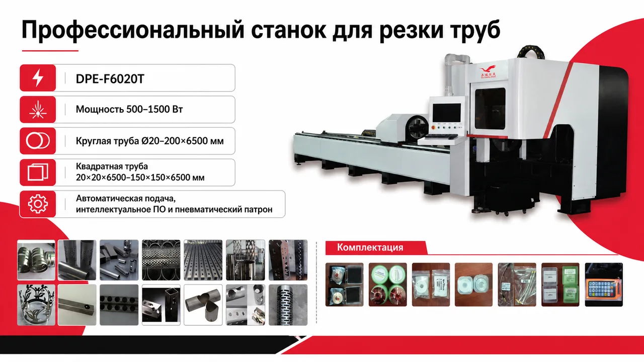 Профессиональный волоконный лазерный станок для резки труб